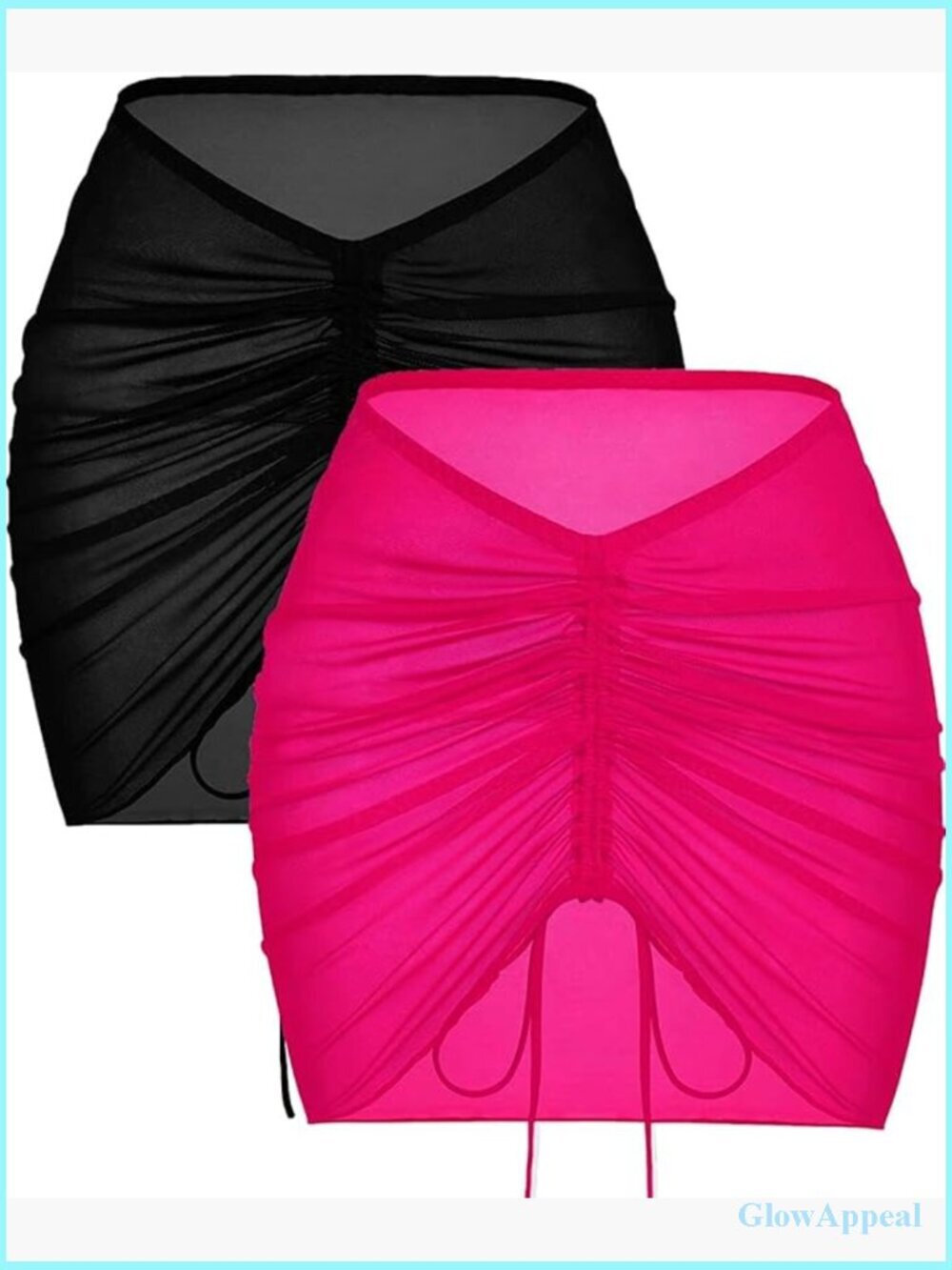 Sheer Mesh Wrap Skirt Set Beach Bathing Suit Cover-Up Sarong S-XXL